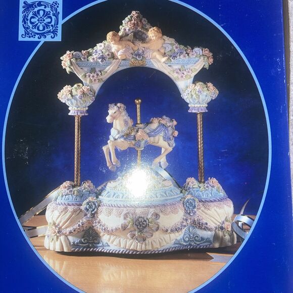 Classic Treasures Musical Animated Carousel Horse Love Makes The World Go Round - Picture 2 of 8